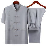 Ice Silk Short-sleeve Shirt For Men