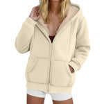 Women's Heavyweight Fleece-lined Thickened Hoodie In Color