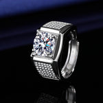Fashion Classic Six-Prong 1 Carat Diamond Ring Luxury Wedding Jewelry Adjustable For Couples