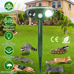1Pc Solar Ultrasonic Animal Repeller PIR Sensor Animal Repellent Chaser With Flashing Light IPX4 Waterproof For Chasing Deer Raccoon Squirrel Rat Skunk Rabbit Mole Dog Cat Snake