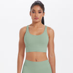 New Nude-Feel Yoga Tank Top Womens Cross-Back Sports Bra