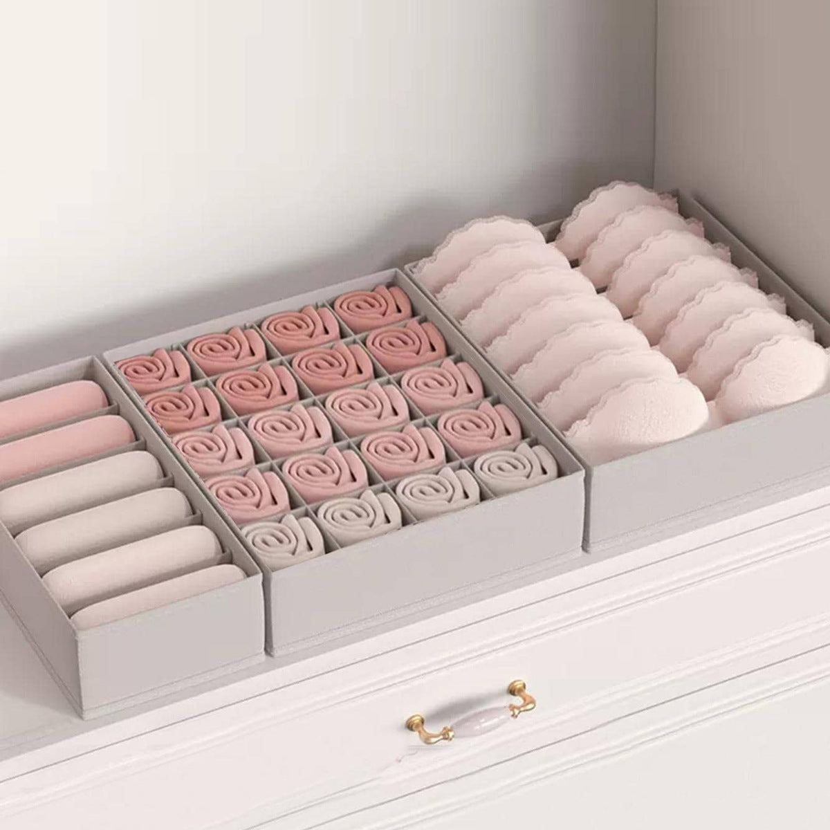 Household Panty Socks Three-in-one Separated Storage Box