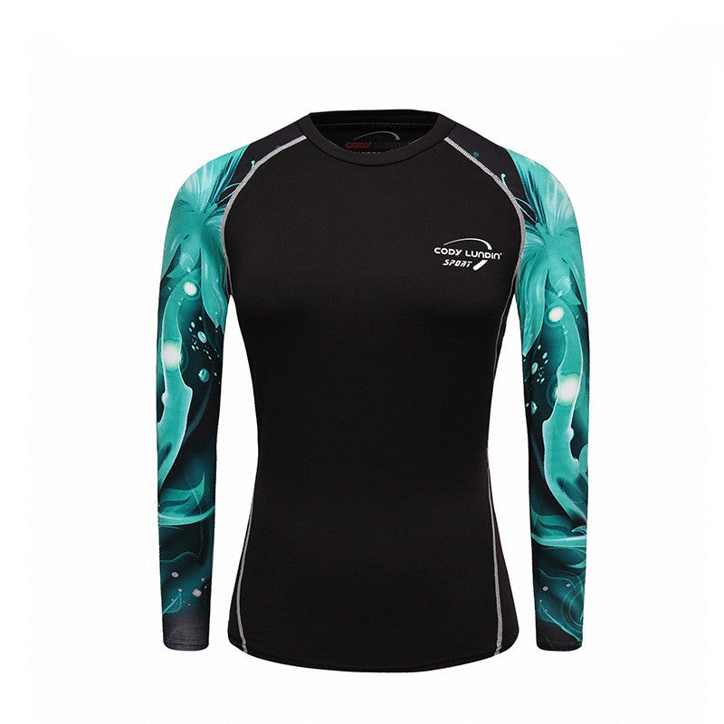 Women's Sports Long Sleeve Printed Tight Yoga Clothing