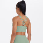 New Nude-Feel Yoga Tank Top Womens Cross-Back Sports Bra