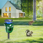 1Pc Electric Solar Powered Ultrasonic Animal Repeller 360 Degree Ultrasonic Animal Driver With Motion Sensor LED Flashing Lights Waterproof Outdoor Animal Repellent For Farm Garden Yard