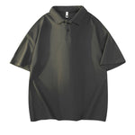 Men's Heavyweight Lapel Straight-shoulder T-shirt