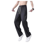 Black Casual Ice-silk Pants Men's Summer Thin