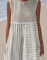 Women'S Casual Printed Round-Neck Sleeveless Dress