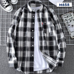 Springautumn Casual Thin Men's Plaid Shirt