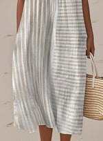 Women'S Casual Printed Round-Neck Sleeveless Dress