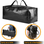 Extra Large Waterproof Heavy Duty Outdoor Garden Furniture Cushion Storage Bag--Black