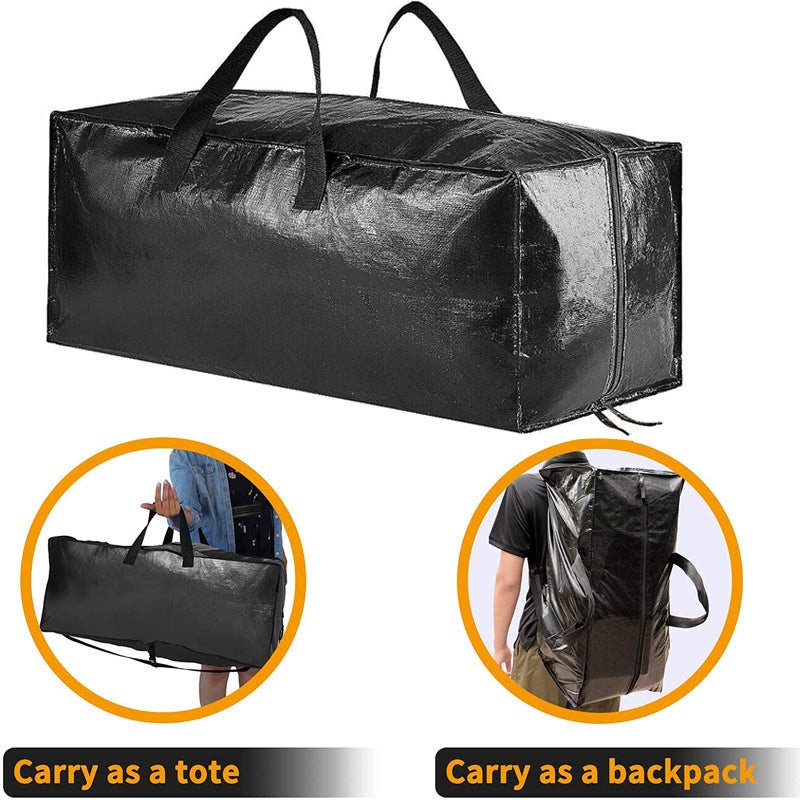Extra Large Waterproof Heavy Duty Outdoor Garden Furniture Cushion Storage Bag--Black