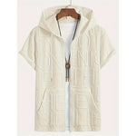 Letter-printed Hooded T-shirt Jacquard Design