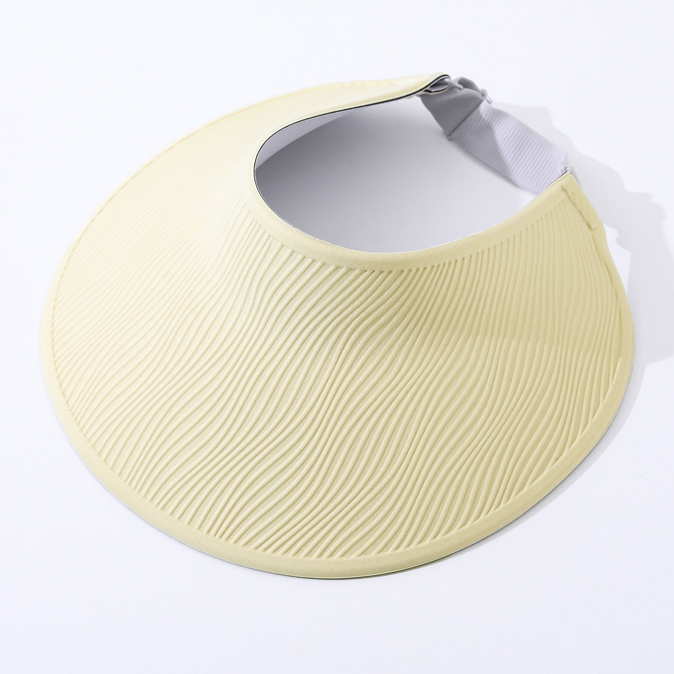Simple Open-top Wave-pattern Indentation Adjustable Wide-brim Sun Hat For Summer Outdoor Activities, Breathable Open-top Hat