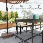 Square Patio Umbrella Base Holder, Heavy Duty Outdoor Umbrella Stand Base, Filled Up To 55lbs With Stand Or 44lbs With Water For Garden, Poolside, Brown