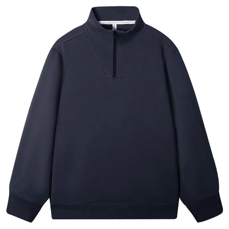 Men's Fleece-Lined Cotton Mock Neck Top