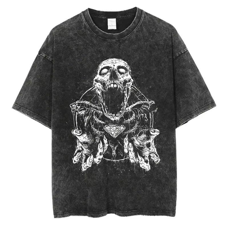 Men's Fashion Washed Streetwear Graphic Prints
