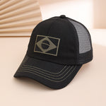 Simple And Fashionable Embroidered Geometric Pattern Net Fabric Baseball Cap For Summer Outdoor Hiking Sun Protection Beanie Hat Suitable For Going Out