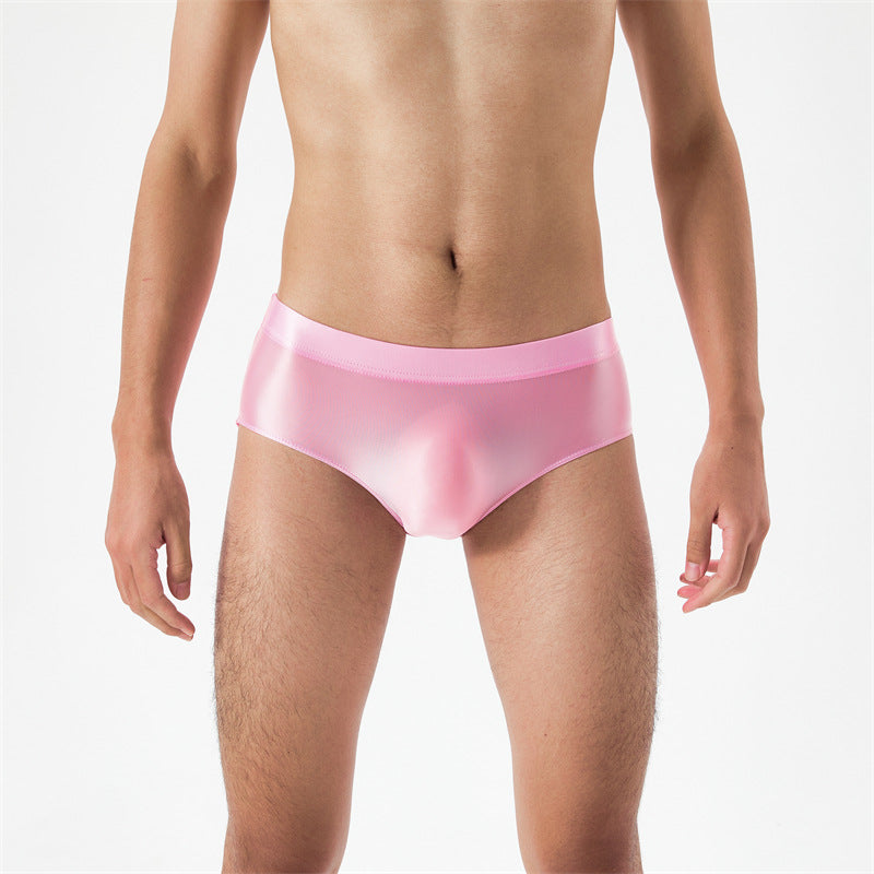 Seamless Crotch One Piece Oily Glossy Silky Panty