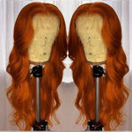 European And American Dark Orange Wig Hair Set Smooth Hair