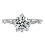 Fashion Classic Six-Prong 1 Carat Diamond Ring Luxury Wedding Jewelry Adjustable For Couples