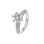 Fashion Classic Six-Prong 1 Carat Diamond Ring Luxury Wedding Jewelry Adjustable For Couples