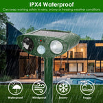 1Pc Solar Ultrasonic Animal Repeller PIR Sensor Animal Repellent Chaser With Flashing Light IPX4 Waterproof For Chasing Deer Raccoon Squirrel Rat Skunk Rabbit Mole Dog Cat Snake