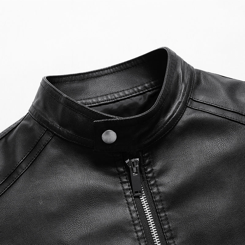 Men's PU Leather Jacket For Spring And Autumn
