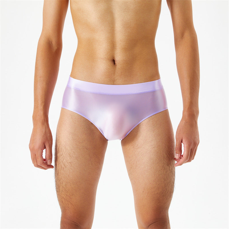 Seamless Crotch One Piece Oily Glossy Silky Panty
