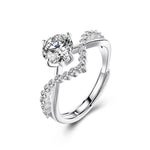 Fashion Classic Six-Prong 1 Carat Diamond Ring Luxury Wedding Jewelry Adjustable For Couples