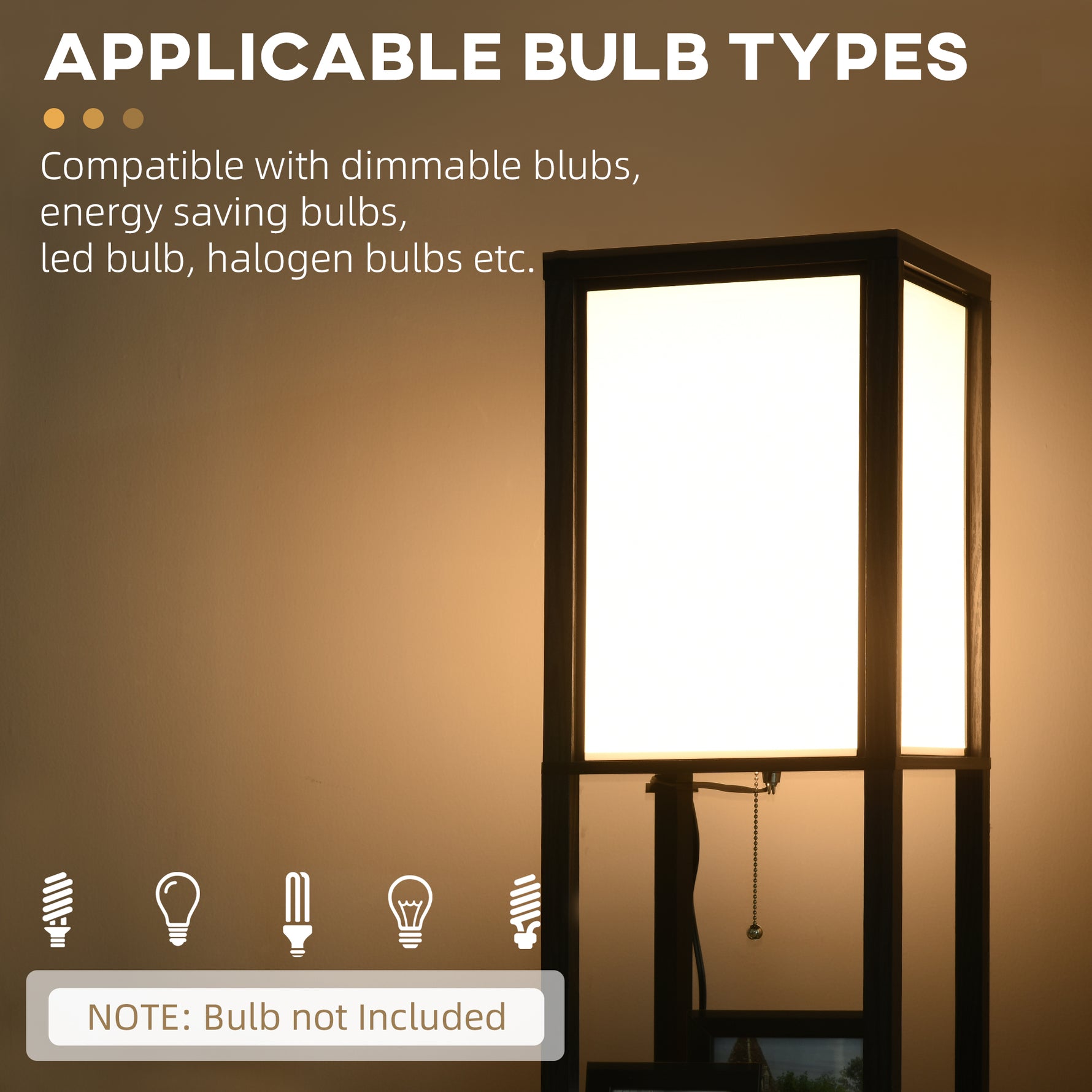 Modern Shelf Floor Lamp with Dual Ambient Light