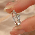 Elegant 1ct Simulated Moissanite Six-Prong Ring Luxury Wedding Jewelry For Women