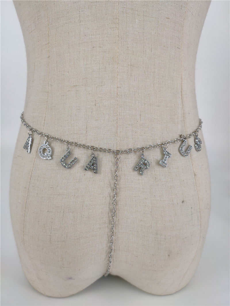 Panty Waistband Diamond Monogram Combination Thong Chain Waist Chain