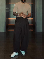Black High Waisted Pleated Balloon Pants