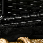 Outdoor Deck Box & Shoe Storage, PE Rattan Wicker Towel Rack with Liner for Indoor, Outdoor, Patio Furniture Cushions, Pool, Garden Tools, Black