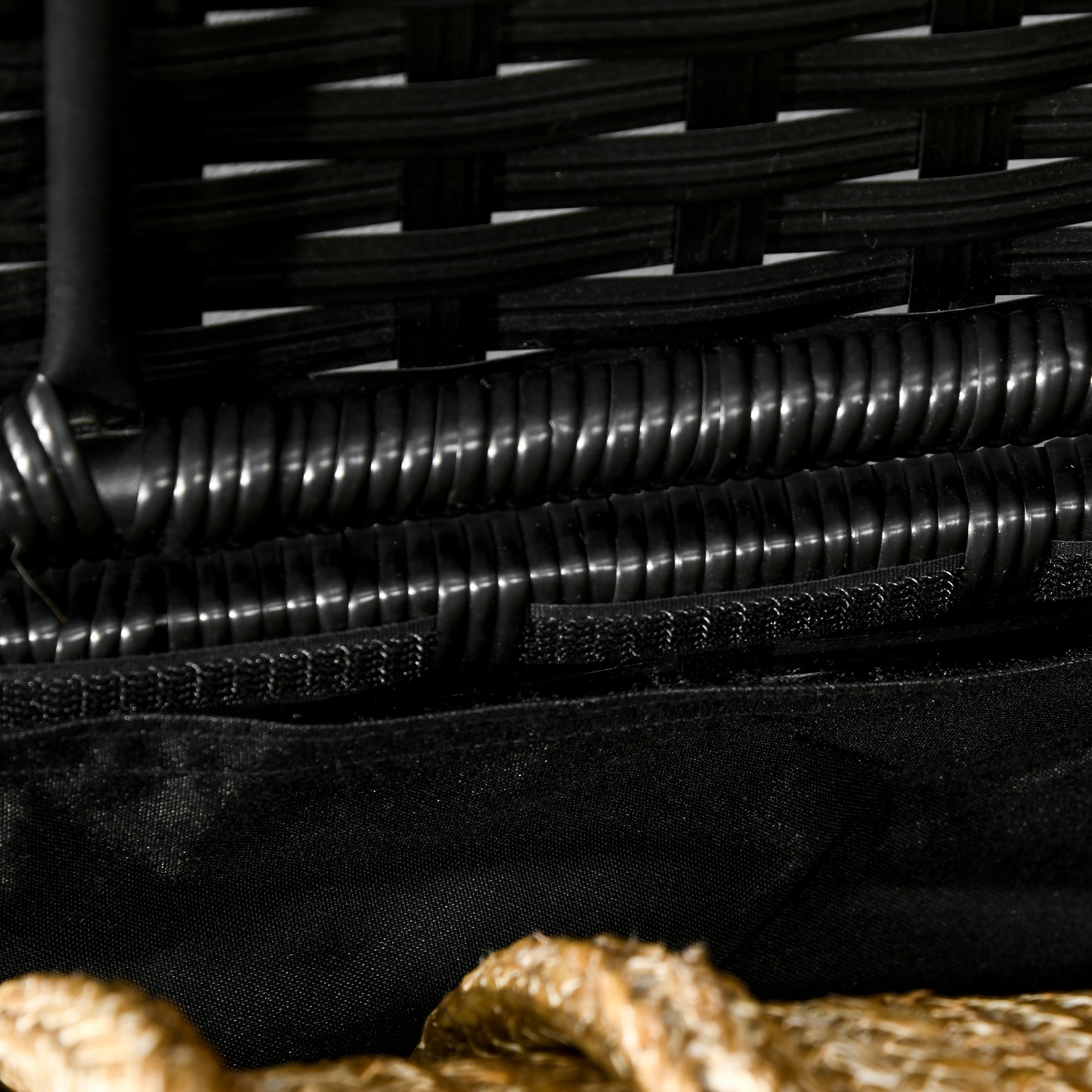 Outdoor Deck Box & Shoe Storage, PE Rattan Wicker Towel Rack with Liner for Indoor, Outdoor, Patio Furniture Cushions, Pool, Garden Tools, Black