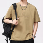 Trendy Loose-fitting Versatile Heavyweight Short-sleeve T-shirt For Men