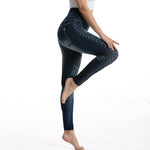 Womens Fashionable Printed Cotton Denim-Look Leggings