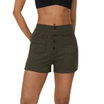 Urban-style Elegant Womens Clothing Polyester Patchwork Mid-rise Shorts For Women