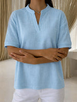 Waffle-knit Loose Casual Short-sleeve T-shirt