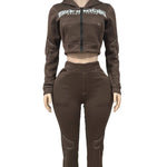 Casual Printed Sporty Sweatshirt Fashionable Womens Outfit