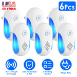 6 Packs Ultrasonic Pest Repellers Electric Plug-In Indoor Pest Control Mouse Repellent Chaser Deterrent Rodent Chaser With 2 Modes For Home Kitchen Office Warehouse Hotel