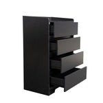 4 Drawer Dresser, Chest Of Drawers Without Handle,Black Dresser For Bedroom Waterproof, Modern Wooden Cabinet With Sturdy Frame For Living Room, Entryway, Bedroom, Hallway, Office