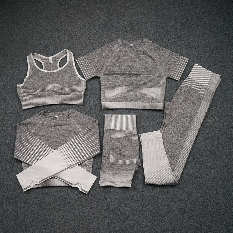 Five-piece Buttocks Elastic Sports Yoga Clothing Suit
