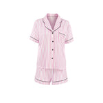 Printed Cardigan Short-Sleeve Shorts Womens Set