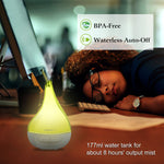 1Pc Drop Shaped Cool Mist Humidifier Ultrasonic Aroma Essential Oil Diffuser With LED Light For Office Home Room Vehicle Study Yoga Spa