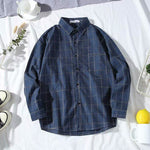 Mens Slim-Fit Casual Lightweight Long-Sleeve Plaid Shirt