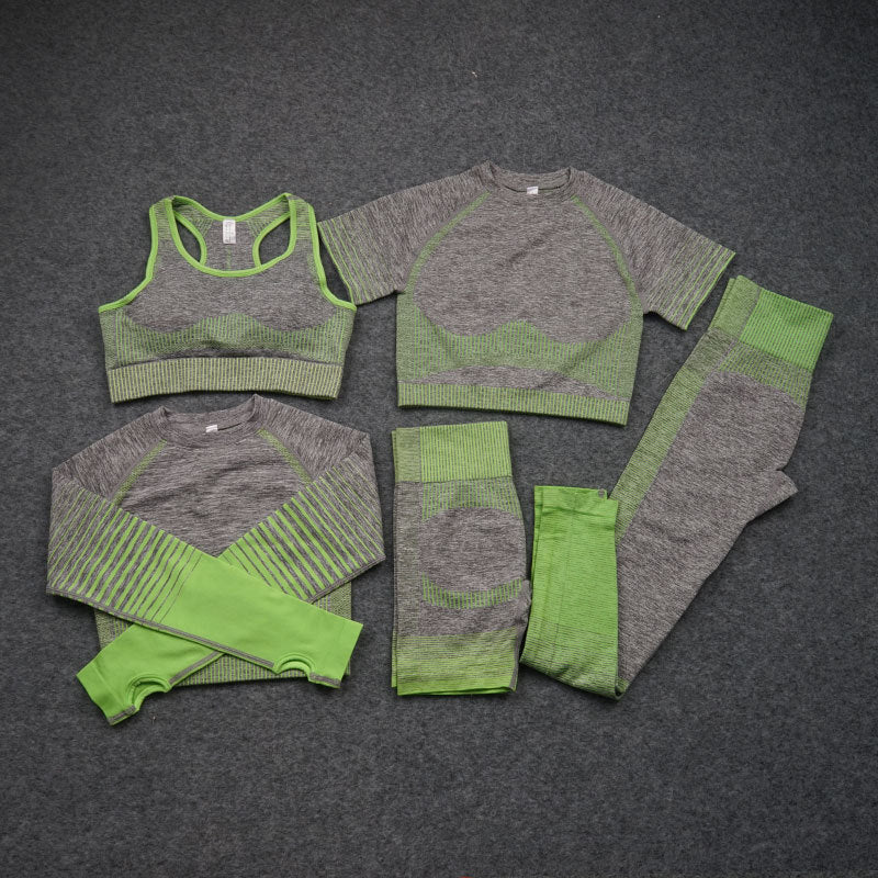 Five-piece Buttocks Elastic Sports Yoga Clothing Suit