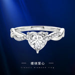 Fashion Classic Six-Prong 1 Carat Diamond Ring Luxury Wedding Jewelry Adjustable For Couples